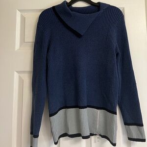 Laura Petites blue colour block sweater
